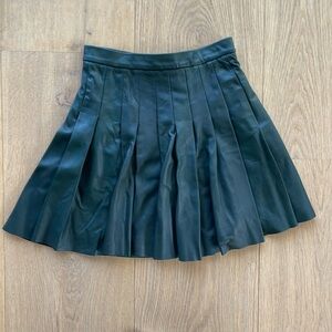 All Saints Pleated Leather Skirt